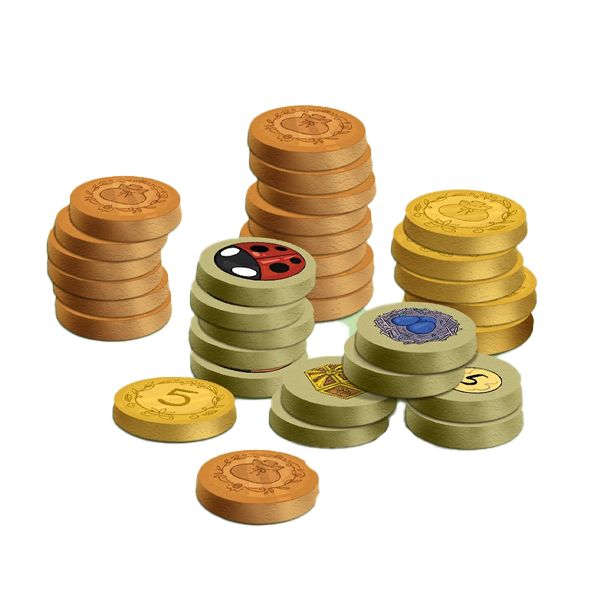 Esploso dell'articolo A Wild Venture - Wooden Token Set